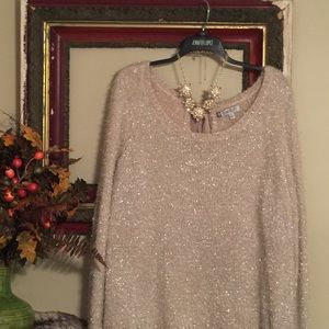 Beautiful sparkly blush colored party sweater