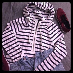 AEO Women's Striped Zip-Up Hoodie