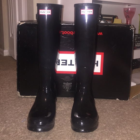 Hunter Shoes - Hunter Boot Tall Black Gloss