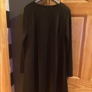Black Long Sleeve Swing Dress