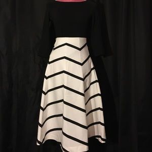 Zara skirt white and black striped
