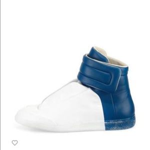 Future Leather High-Top Sneaker, White/Blue