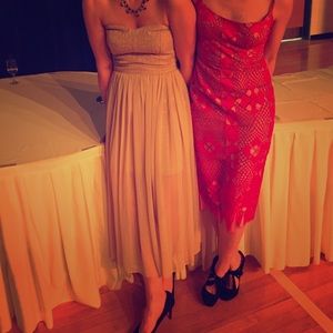 Bcbg Nude strapless dress with cutout back