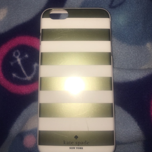 iPhone 6 Plus Kate Spade Gold & Pink stripes