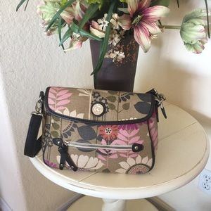 Spartina purse pink, tan, brown floral purse
