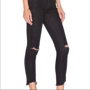 Free People destroyed ankle denim