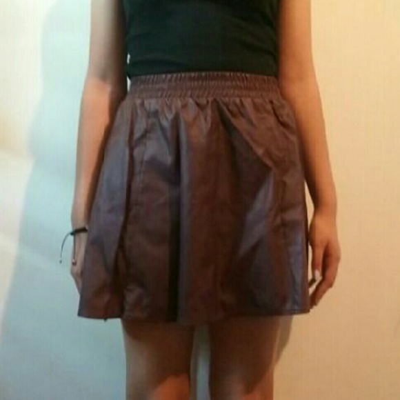 Burgundy leather skirt