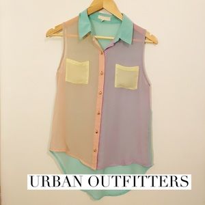 Sheer multicolor Urban Outfitters Blouse