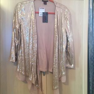 Gold sequin shrug