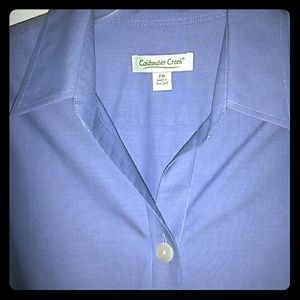 Ladies dress shirt Periwinkle blue starched EUC