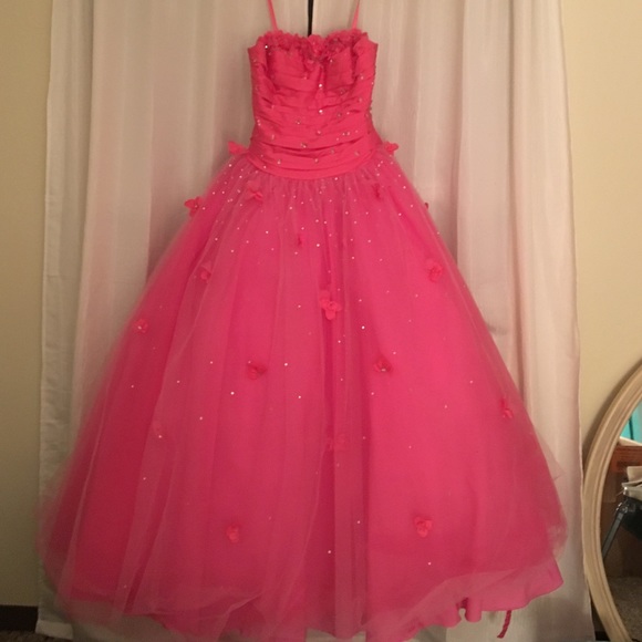 Beautiful Pink Strapless Ballgown Style Prom Dress