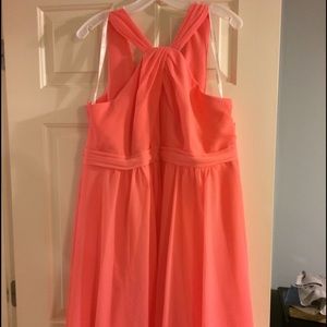 David's Bridal Short Crinkle Chiffon Dress