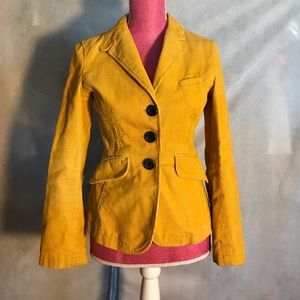 Gap yellow jacket with brown buttons