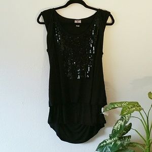 Sequin Layered Tank Top