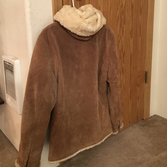 Mulberry Street  leather coat with hood. - Picture 2 of 2