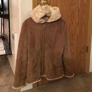 Mulberry Street  leather coat with hood.