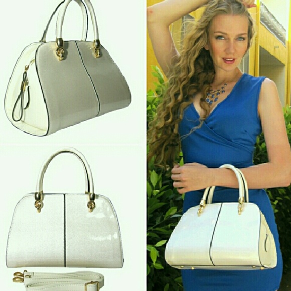 SALE!FINAL! NWT Ivory Princess Glossy Satchel - Picture 2 of 4