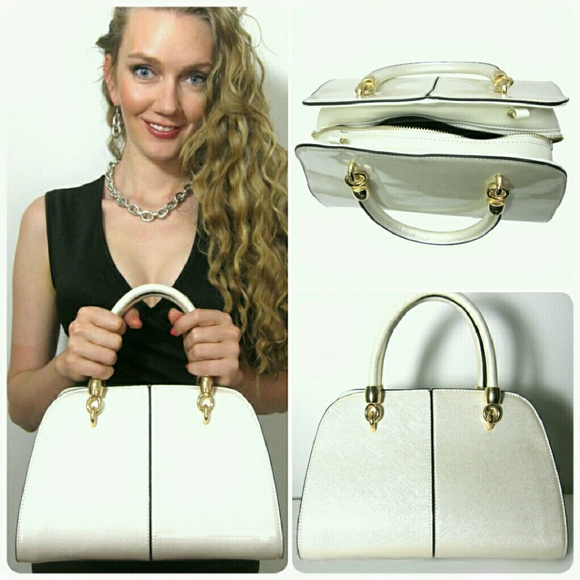 SALE!FINAL! NWT Ivory Princess Glossy Satchel - Picture 3 of 4