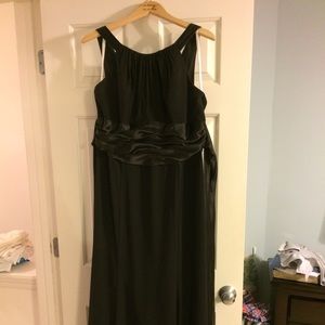 David's bridal long chiffon and charmeuse dress