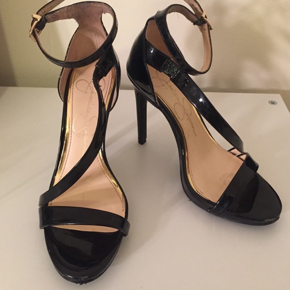 Jessica Simpson black strappy heels size 5