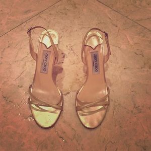 Gold Jimmy Choo sandals