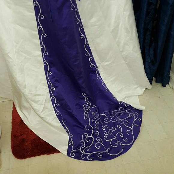 White & Purple Wedding Dress - Picture 4 of 4
