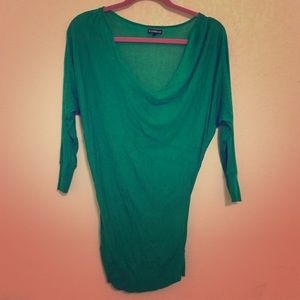 Express emerald green draped front sweater
