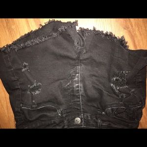 Black high rise shorts