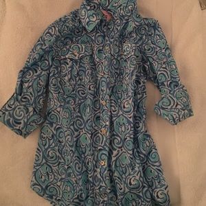 Lilly Pulitzer NWOT Fish Button Down