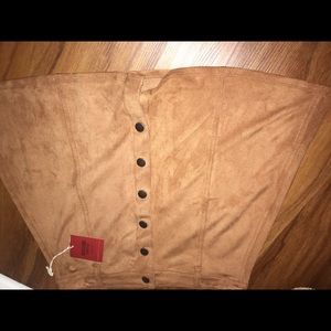 Brown button down skirt