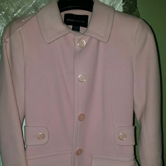 Moda International Jackets & Blazers - Light Pink Peacoat VS