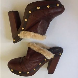 Jeffery Tyler Clog Heel with Fur Accent Size 9