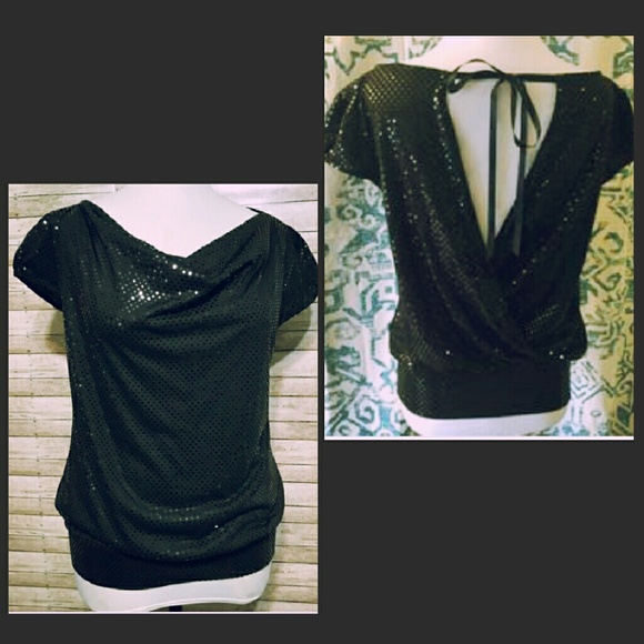 Cute Black Sequins Shirt