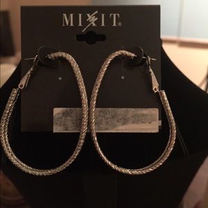 Mixit large hoops pear shape earrings