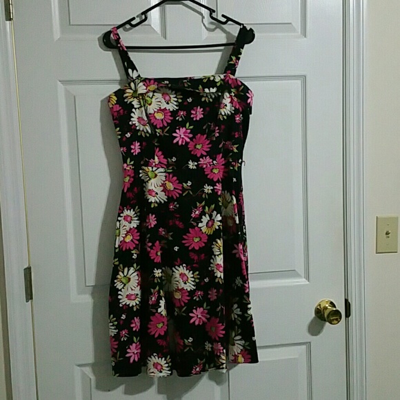 Sundress black with pink flowers