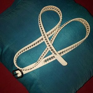 Nine West White Skinny Belt