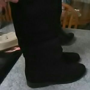 Black suede boots