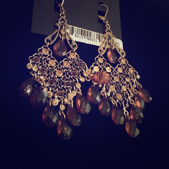 Mixit earrings brown & gold stones so beautiful
