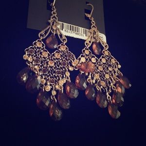 Mixit earrings brown & gold stones so beautiful