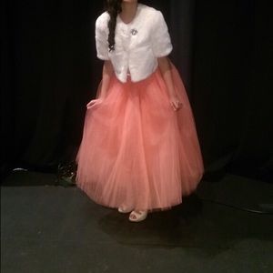 Coral Tulle Skirt