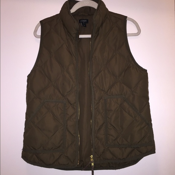 J. Crew Hunter Green Quilted Vest