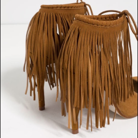 Zara Fringe leather heels - Picture 3 of 4