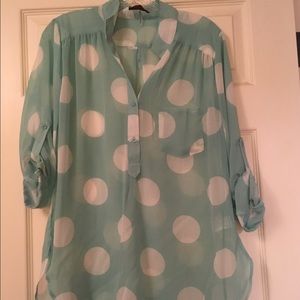 Polka dot sheer blouse.  NWOT