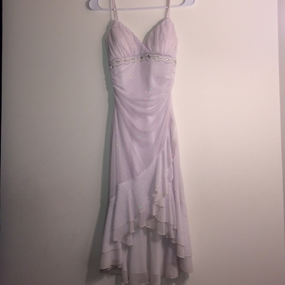 White sparkling prom dress.