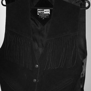 Genuine Leather Suede fringed Sleeveless Vest Mens