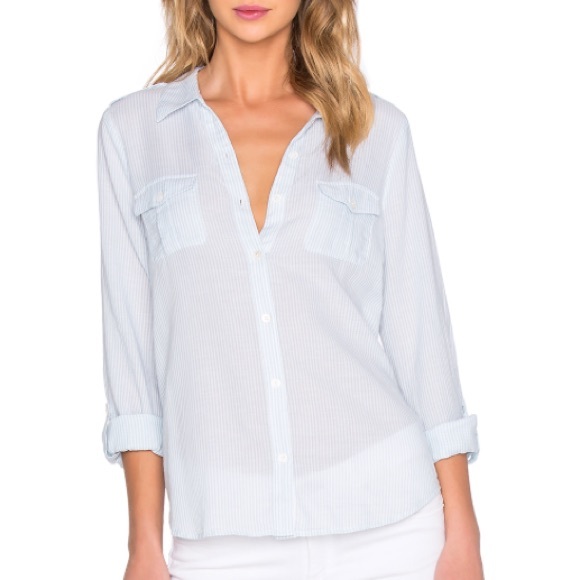 Joie Tops - Joie "Dumas" blue striped button down