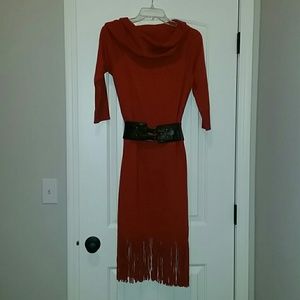 Burnt Orange Sweater Dress