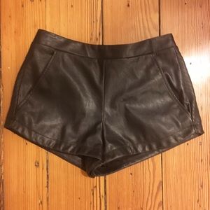 Black Faux Leather Shorts - Size XS. NWOT