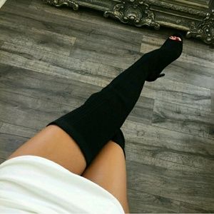 • RESERVED • Black Winter Sock Boots