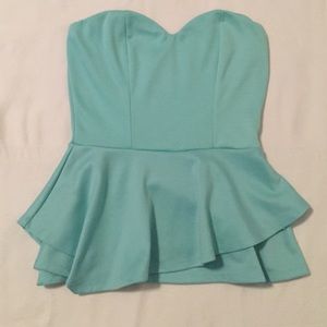 Wet Seal Blue Peplum Blouse